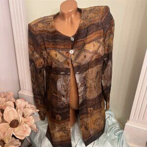 Lady Carol Petites. Size 10P. Semi Sheer Cardigan. Duster. Jacket. USA. B120